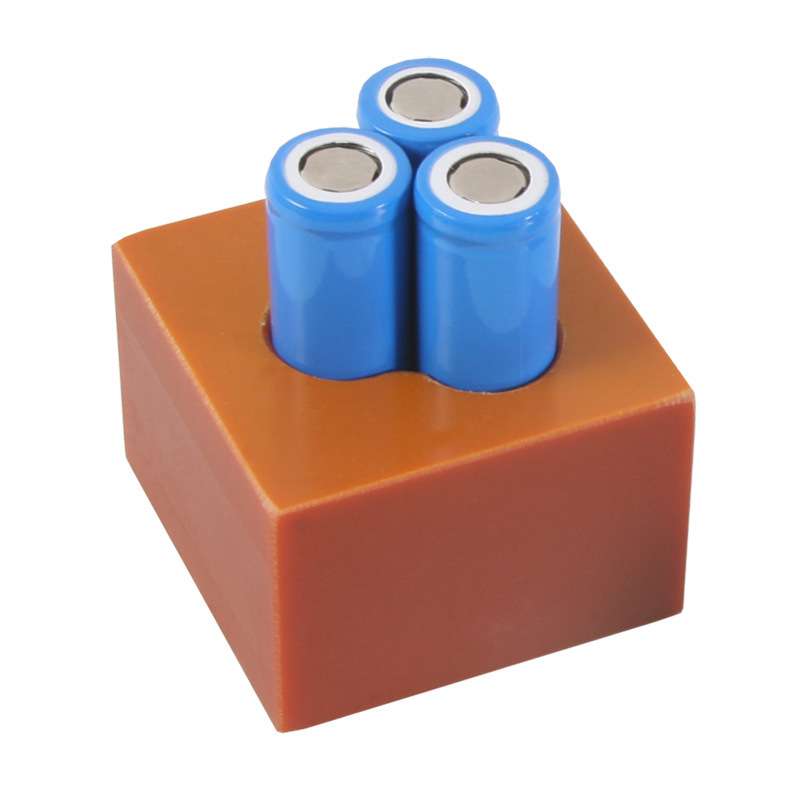 Fixation thermique pour batteries lithium 3x18650 en bakélite